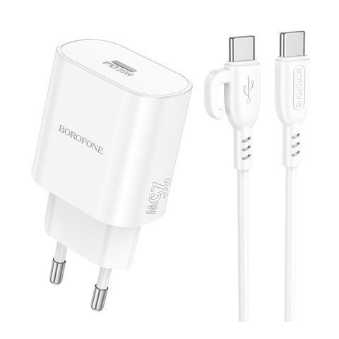 Мережевий Зарядний Пристрій Borofone BA82A 1USB-C PD/QC 25W+Type-C to Type-C Од1-00044012 фото