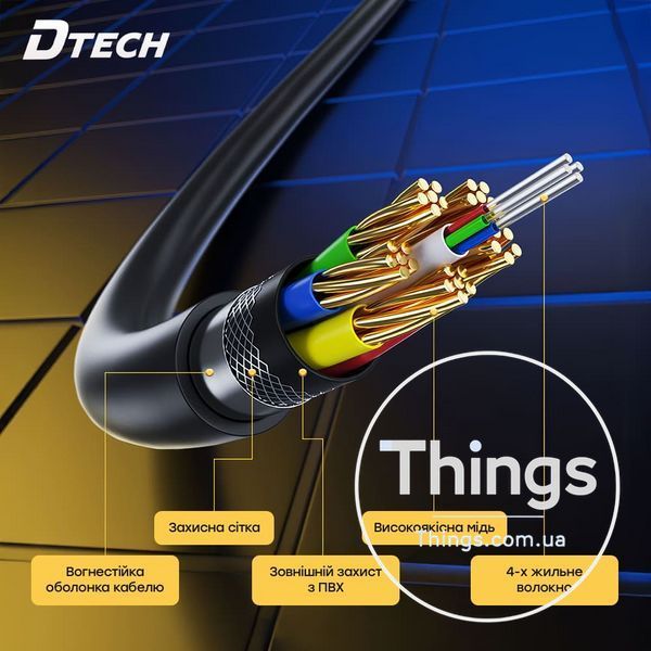 Кабель оптичний HDMI 2.1 100m Dtech DT-HOF8100 K3-74-00140 фото