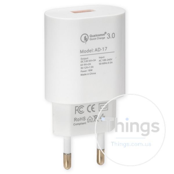 Home Charger | 18W | QC3.1 &mdash; Veron AD-17 K2-000065534 фото
