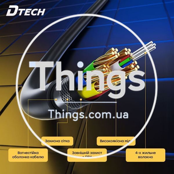 Кабель оптичний HDMI 2.1 100m Dtech DT-HOF8100 K3-74-00140 фото
