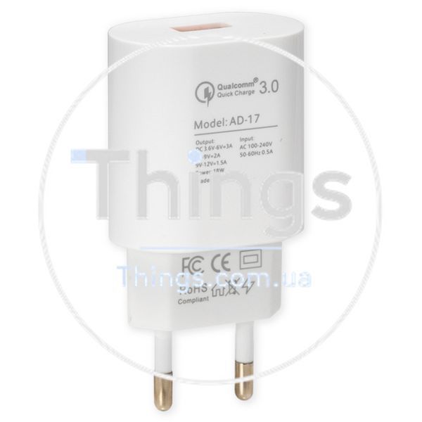 Home Charger | 18W | QC3.1 &mdash; Veron AD-17 K2-000065534 фото
