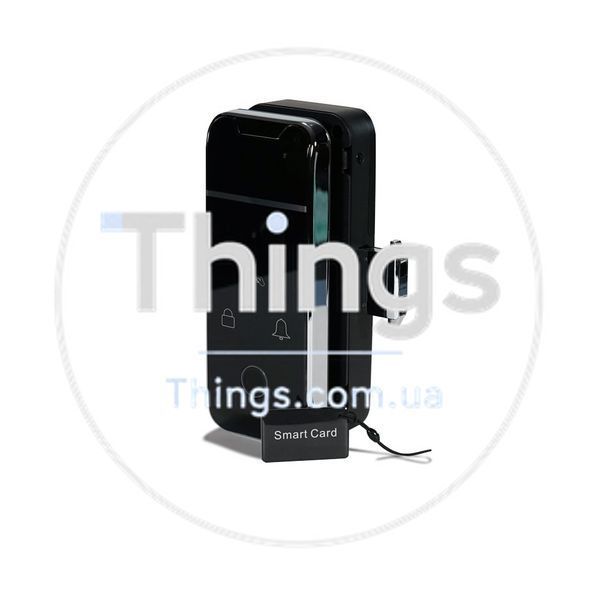 Замок біометричний автономний на скляні двері Trinix TRL-3307BTG з Bluetooth, зчитувачем відбитків пальців і карт Mifare K3-65-00042 фото