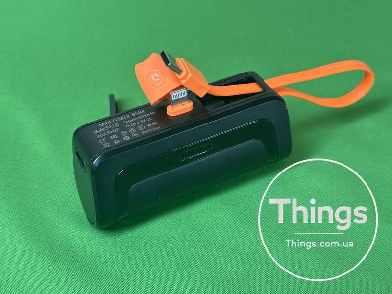 Універсальна батарея Power Bank Mini F-X130 5000 mAh Lightning + USB Type-C K1-000327 фото