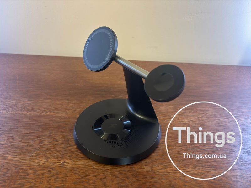 Бездротова зарядна станція Balance Magnetic Wireless W328 3 в 1 MagSafe Чорна K1-000001 фото