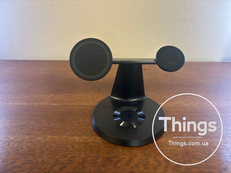 Бездротова зарядна станція Balance Magnetic Wireless W328 3 в 1 MagSafe Чорна K1-000001 фото