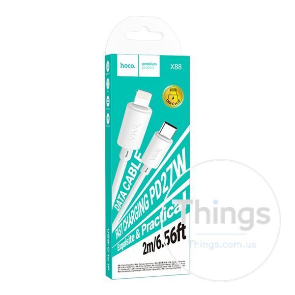Кабель USB Hoco X88 Gratified PD27W Type-C to Lightning 2m Од1-00047323 фото