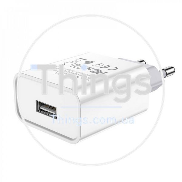 Home Charger 2.1A 1U Micro Cable (1m) Hoco C81A &mdash; White K2-000069754 фото