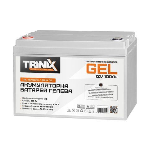 Акумуляторна батарея гелева 12В 100А*год Trinix TGL12V100Ah/20Hr GEL K3-44-00011 фото