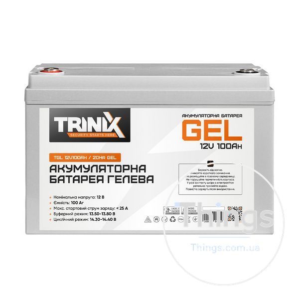 Акумуляторна батарея гелева 12В 100А*год Trinix TGL12V100Ah/20Hr GEL K3-44-00011 фото