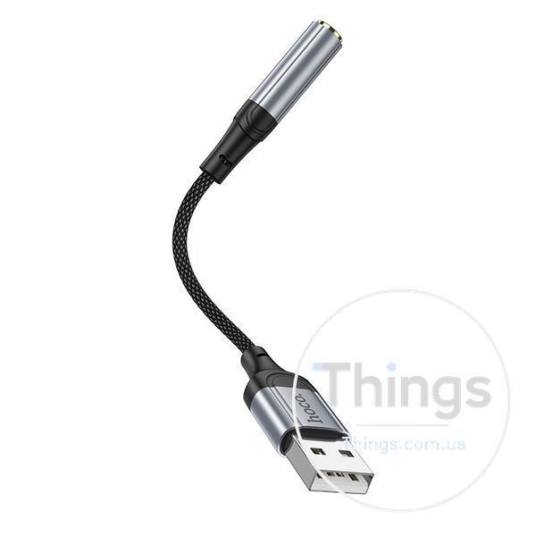 Перехідник Hoco LS36 Sound Card USB to AUX 3.5mm (female) 12cm Од1-00040906 фото