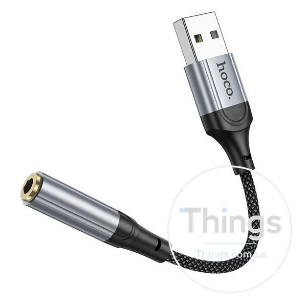 Перехідник Hoco LS36 Sound Card USB to AUX 3.5mm (female) 12cm Од1-00040906 фото