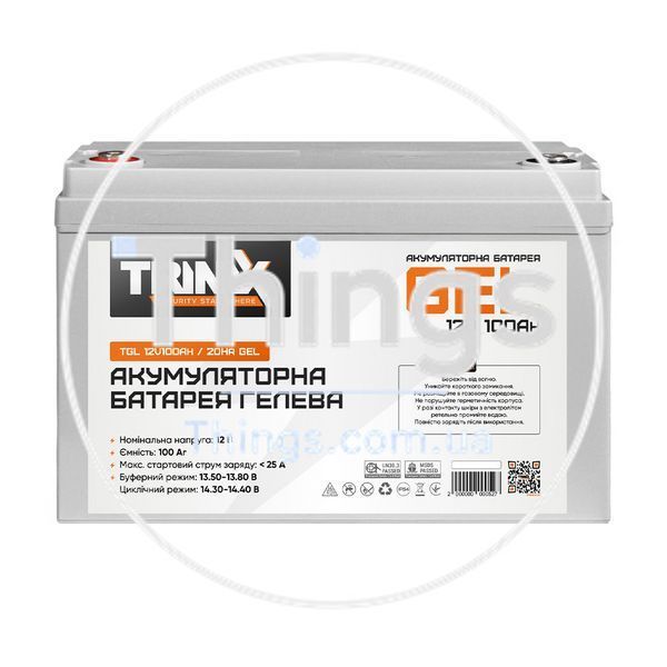 Акумуляторна батарея гелева 12В 100А*год Trinix TGL12V100Ah/20Hr GEL K3-44-00011 фото