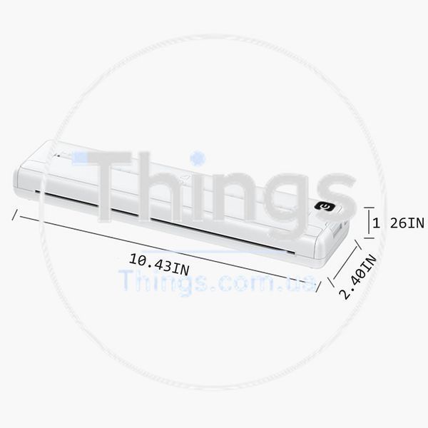 Портативный термопринтер беспроводной bluetooth 200dpi usb c формат а4 для телефонов ноутбуков белый офис путешествия K1-000724 фото