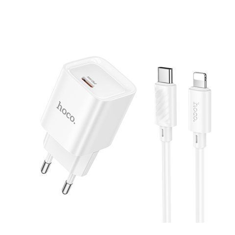 Мережевий Зарядний Пристрій Hoco C146A 1USB-C PD/QC 20W+Type-C to Lightning Од1-00044691 фото
