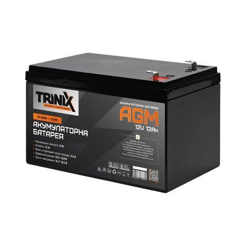 Акумуляторна батарея 12В 12А*год Trinix 12V12Ah/20Hr AGM свинцево-кислотна K3-44-00033 фото
