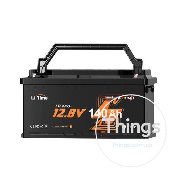Акумуляторна батарея літій-залізо-фосфатна з Bluetooth 12.8В 140А*год LiFePO4 LiTime H190 L12V140-150-H190-BT-4-AC150 K3-44-00516 фото