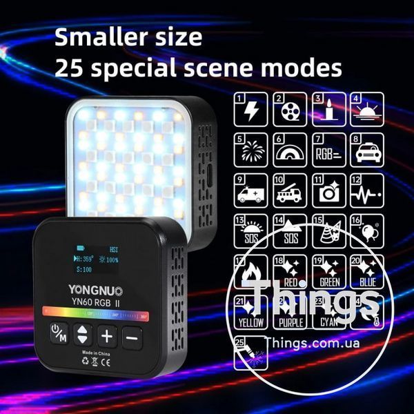 Накамерный видеосвет LED RGB &mdash; YN60 RGB II &mdash; Black К2-000079139 фото