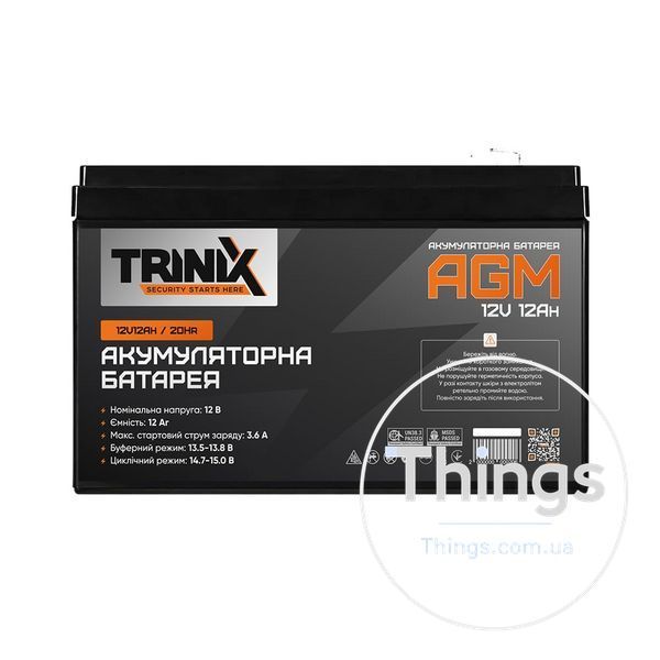 Акумуляторна батарея 12В 12А*год Trinix 12V12Ah/20Hr AGM свинцево-кислотна K3-44-00033 фото