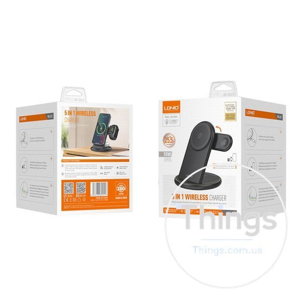 Бездротовий Зарядний Пристрій LDNIO WL02 5in1 25.5W For iWatch Од1-00045087 фото