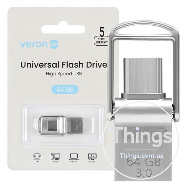 USB Flash Drive 64GB Veron 3.0 USB -Type C Metal seies 104 К2-000079769 фото