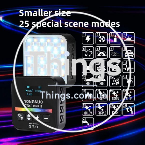 Накамерный видеосвет LED RGB &mdash; YN60 RGB II &mdash; Black К2-000079139 фото