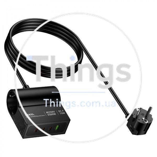 Мережевий фільтр 2500W 1U | 1P | 3C 70W | 1.5m &mdash; Hoco AC34 K2-000082691 фото