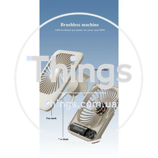 Портативный мини вентилятор L-02 -2000 mAh &mdash; Green К2-000081278 фото