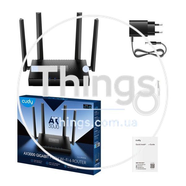 WiFi 6 Mesh-маршрутизатор Cudy WR3000E V2 дводіапазонний гігабітний AX3000 K3-73-00677 фото