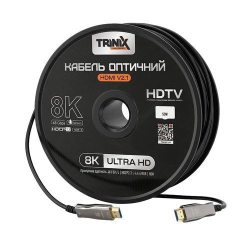 Кабель HDMI V2.1 оптичний 50м Trinix (AOC-HDMI8k-50m) K3-74-00159 фото