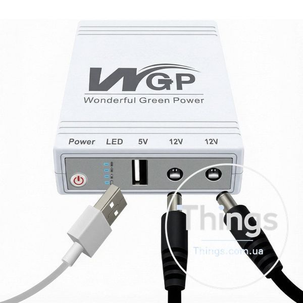 Джерело безперебійного живлення з блоком живлення Mini UPS WGP UPS103C Quick Charge 20000mAh 5V/12V/12V, Li-ion 4*5Ah, для роутера та оптичного терміналу K3-42-00317 фото