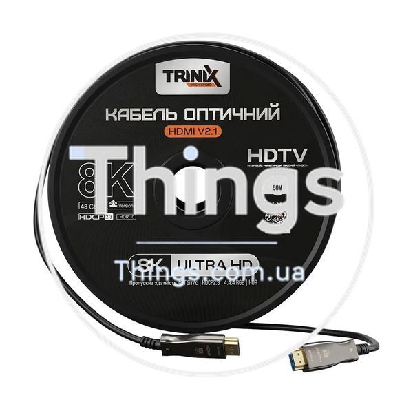 Кабель HDMI V2.1 оптичний 50м Trinix (AOC-HDMI8k-50m) K3-74-00159 фото