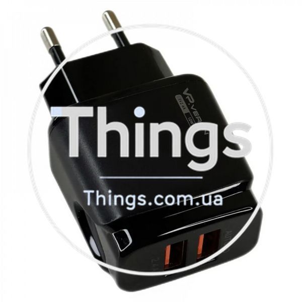 Home Charger 2.4A 2U Lightning Cable (1m) Veron VR-C12L &mdash; White К2-000072292 фото