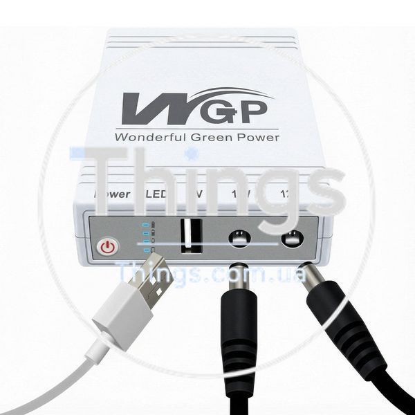 Джерело безперебійного живлення з блоком живлення Mini UPS WGP UPS103C Quick Charge 20000mAh 5V/12V/12V, Li-ion 4*5Ah, для роутера та оптичного терміналу K3-42-00317 фото