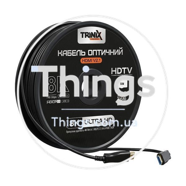 Кабель HDMI V2.1 оптичний 50м Trinix (AOC-HDMI8k-50m) K3-74-00159 фото