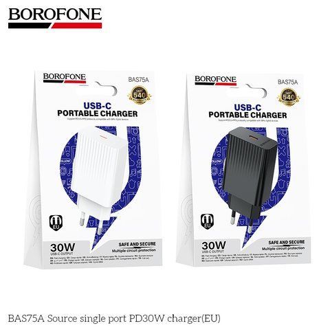 Мережевий Зарядний Пристрій Borofone BAS75A 1USB-C PD/QC 30W Од1-00047774 фото