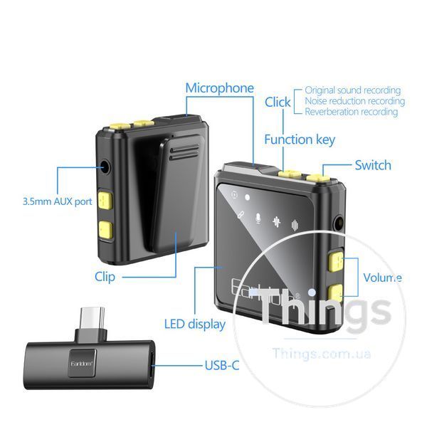 Беспроводной микрофон для телефона USB C &mdash; Earldom ET-MC10C К2-000081029 фото