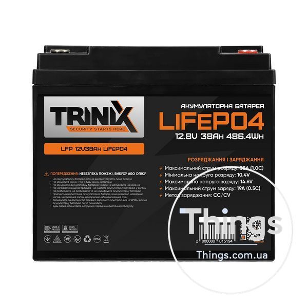 Акумуляторна батарея літій-залізо-фосфатна 12.8В 38А*год Trinix 12V38Ah LiFePO4 K3-44-00005 фото