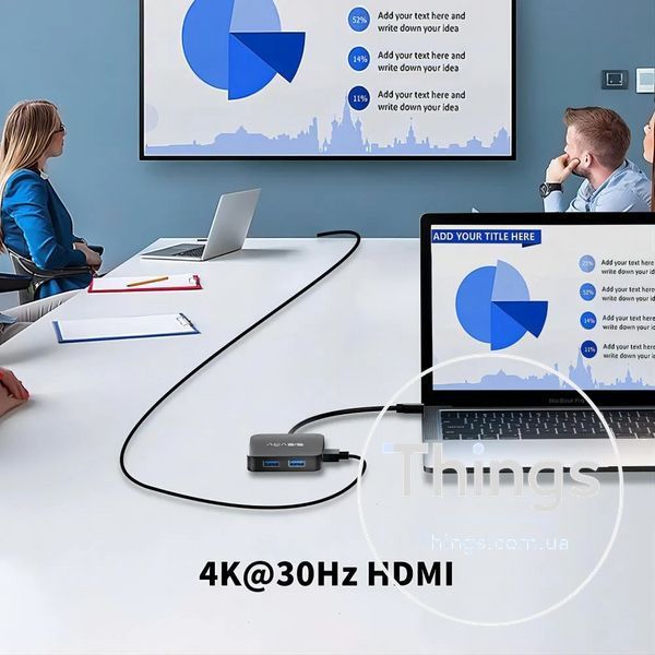 Хаб, док-станція 6 в 1 Acasis USB-C Hub AC-HC31 Hub Хаб для передавання даних до 10 Гбіт/с USB C HDMI 4K@30Hz K1-000378 фото