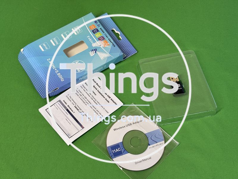Адаптер, Сетевая карта Foktech Wifi Dongle, AC600 802.11ac 2.4 5GHz Mini Wireless Network USB Wifi Adapter K1-000230 фото