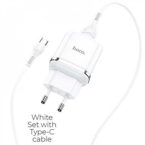 Home Charger 18W QC3.0 USB C Cable (1m) Hoco N3 &mdash; White К2-000071424 фото
