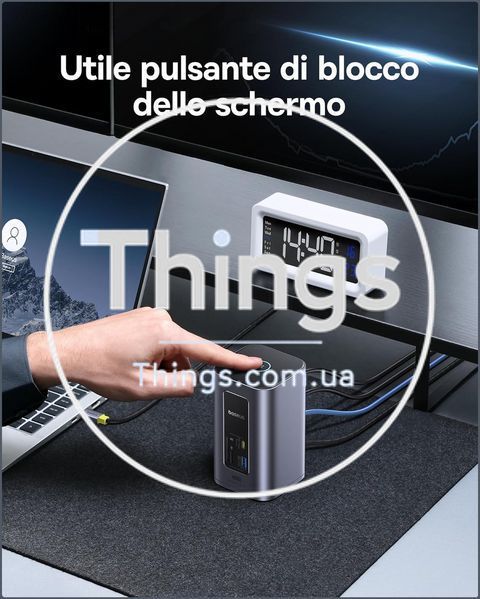 Док-станция Baseus Nomos NU1 Air 12-в-1, 2&times;4K HDMI, USB-A/C 10Gbps, 100W PD, Gigabit Ethernet K1-000820 фото