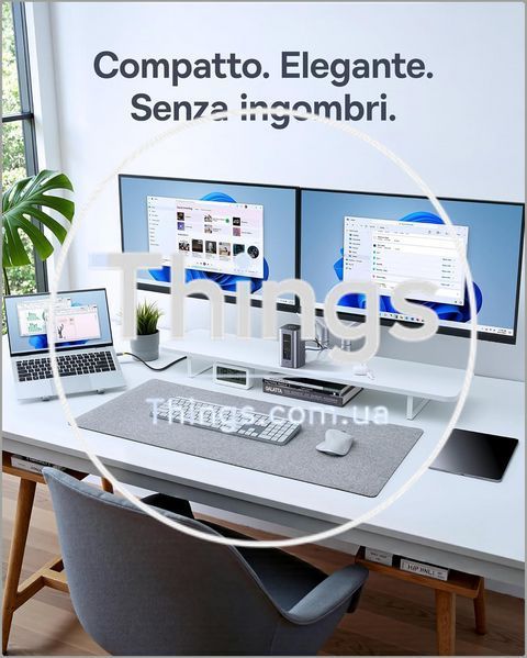 Док-станция Baseus Nomos NU1 Air 12-в-1, 2&times;4K HDMI, USB-A/C 10Gbps, 100W PD, Gigabit Ethernet K1-000820 фото