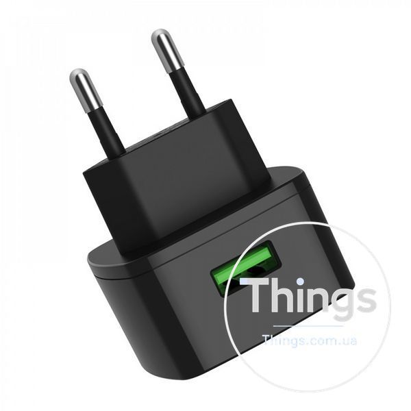 Home Charger | 18W | QC3.0 | USB C Cable (1m) &mdash; Hoco C70A &mdash; Black K2-000068586 фото