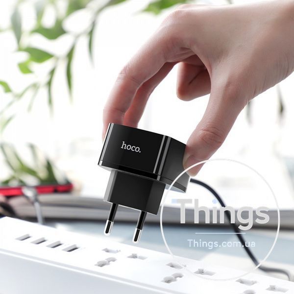 Home Charger | 18W | QC3.0 | USB C Cable (1m) &mdash; Hoco C70A &mdash; Black K2-000068586 фото