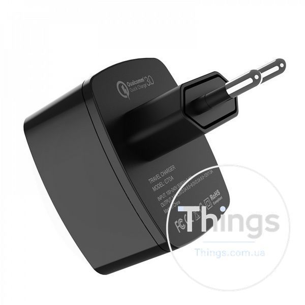 Home Charger | 18W | QC3.0 | USB C Cable (1m) &mdash; Hoco C70A &mdash; Black K2-000068586 фото