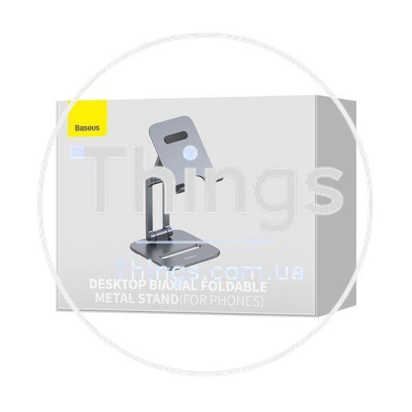 Підставка для телефону та планшета Baseus (LUSZ000013) Desktop Biaxial Foldable Metal Grey К2-000073944 фото