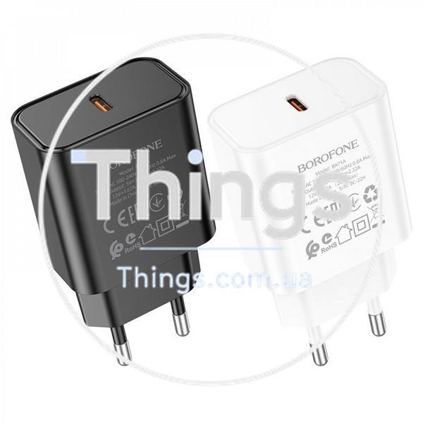 Home Charger 20W PD Borofone BA71A &mdash; Black К2-000073749 фото