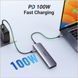 USB-C хаб UGREEN CM195 7-в-1 &mdash; 4K HDMI, PD 100 Вт, USB-A/USB-C 5 Гбіт/с, SD/microSD, для MacBook та iPad, Space Gray K1-000794 фото 3