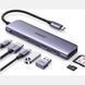 USB-C хаб UGREEN CM195 7-в-1 &mdash; 4K HDMI, PD 100 Вт, USB-A/USB-C 5 Гбіт/с, SD/microSD, для MacBook та iPad, Space Gray K1-000794 фото 1