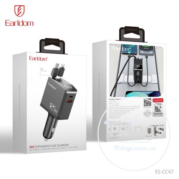 Car Charger 2.4A 1U 1C Earldom ES-CC47 К2-000082287 фото